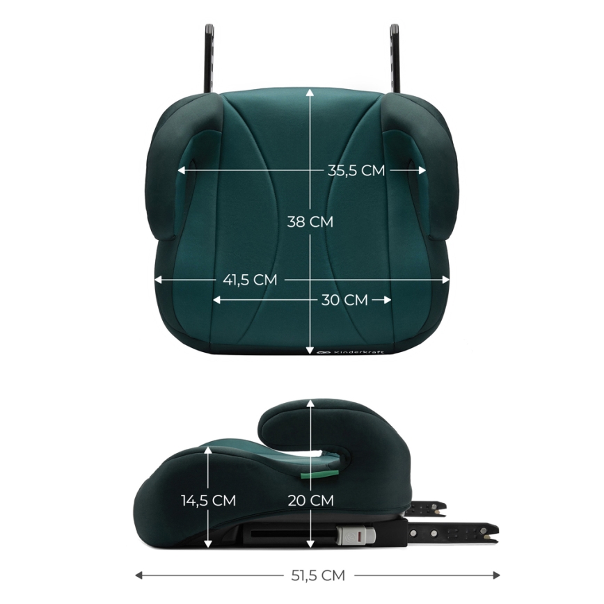 KINDERKRAFT - Car booster seat I-BOOST i-Size 135-150 cm green
