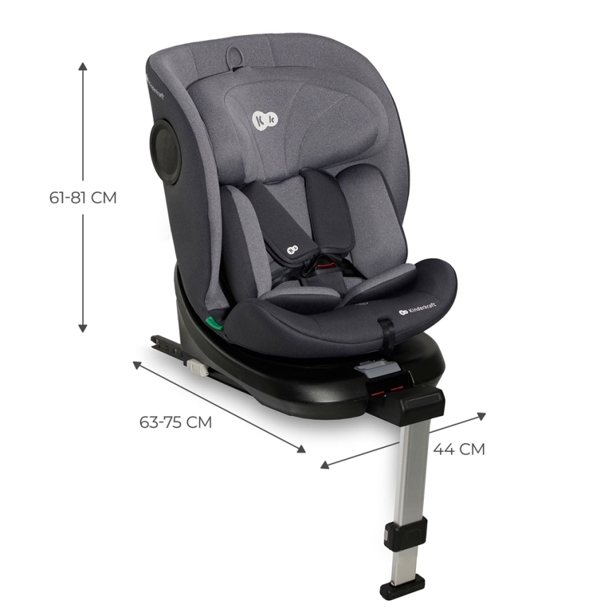 KINDERKRAFT - Car seat I-360 i-Size (40-150 cm) grey