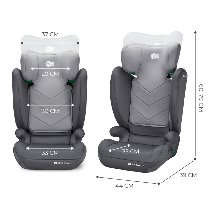 KINDERKRAFT - Car seat I-SPARK i-Size (100-150 cm) grey