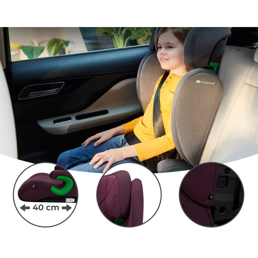 KINDERKRAFT - Car seat JUNIOR FIX 2 (100-150 cm) Cherry pearl