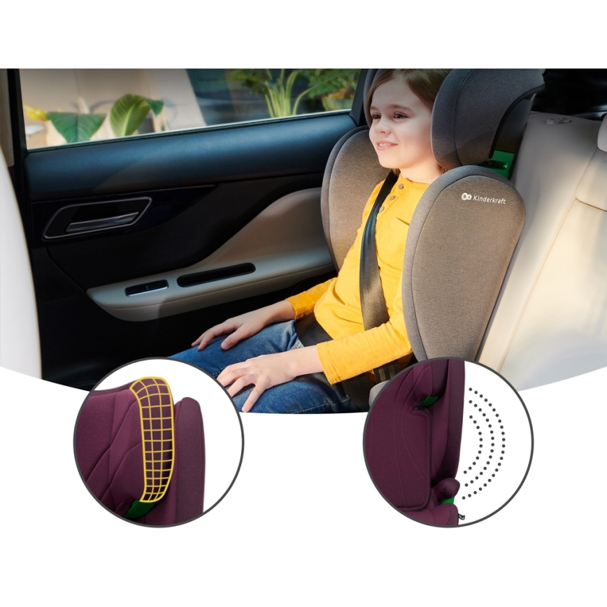 KINDERKRAFT - Car seat JUNIOR FIX 2 (100-150 cm) Cherry pearl