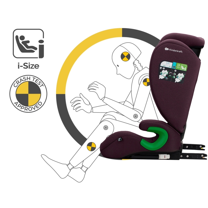 KINDERKRAFT - Car seat JUNIOR FIX 2 (100-150 cm) Cherry pearl