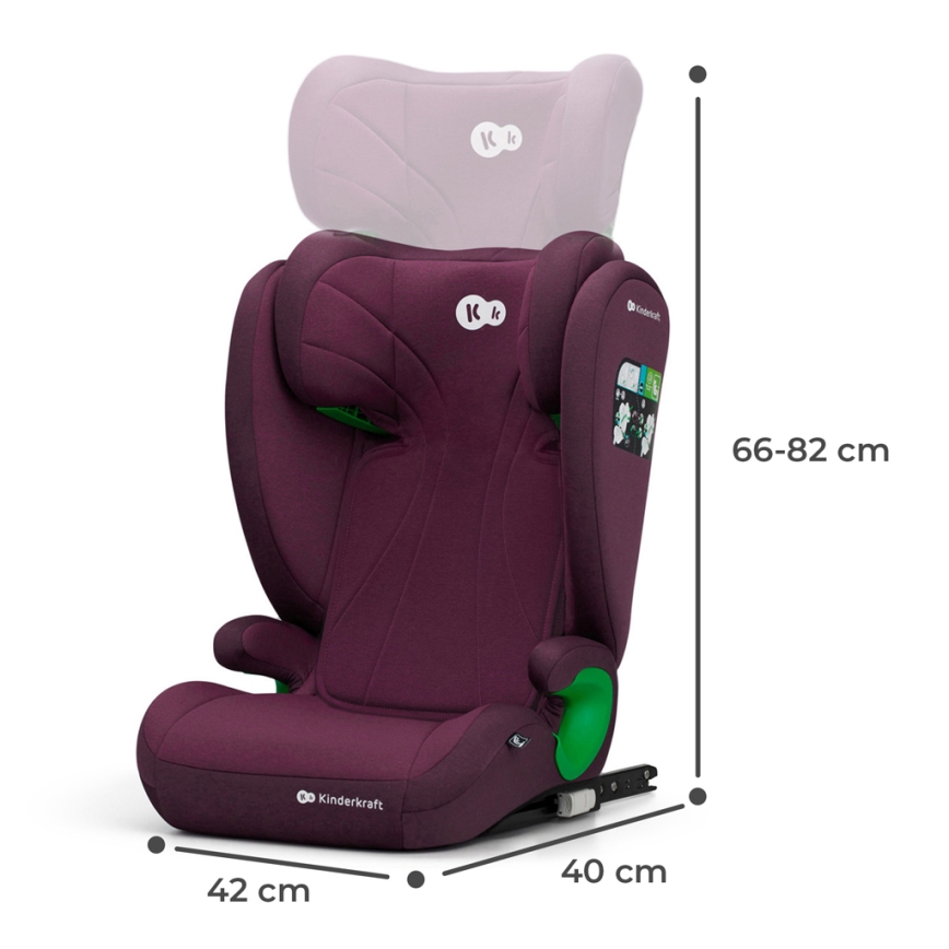 KINDERKRAFT - Car seat JUNIOR FIX 2 (100-150 cm) Cherry pearl