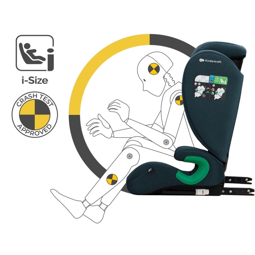 KINDERKRAFT - Car seat JUNIOR FIX 2 (100-150 cm) Harbor blue