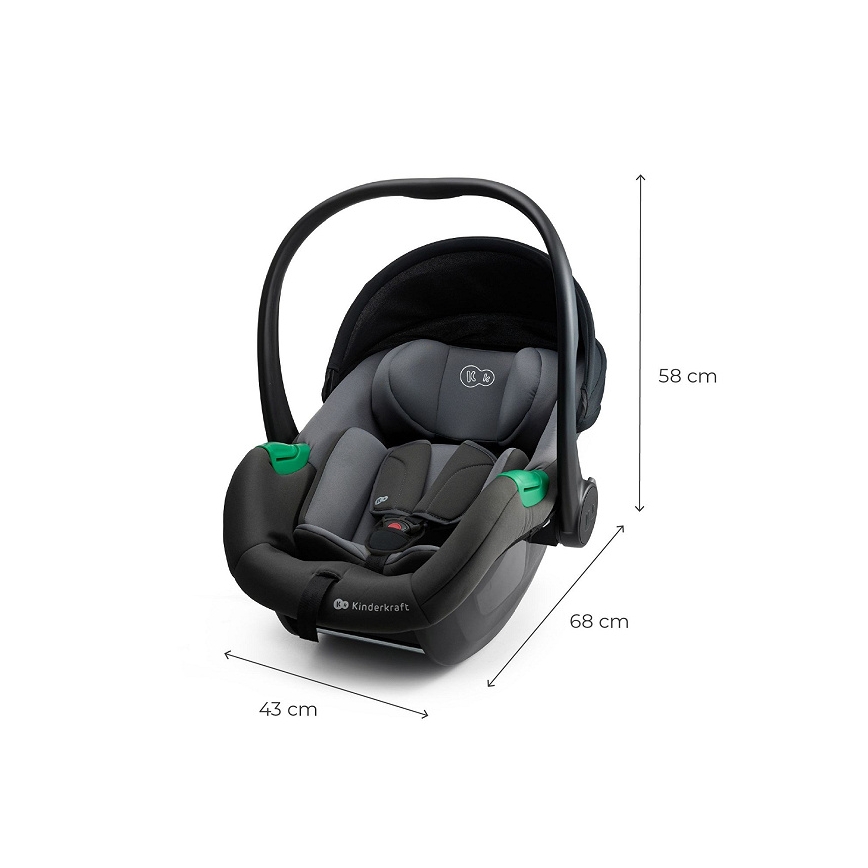 KINDERKRAFT - Car seat MINK PRO 2 40-87 cm (0-13 kg) grey