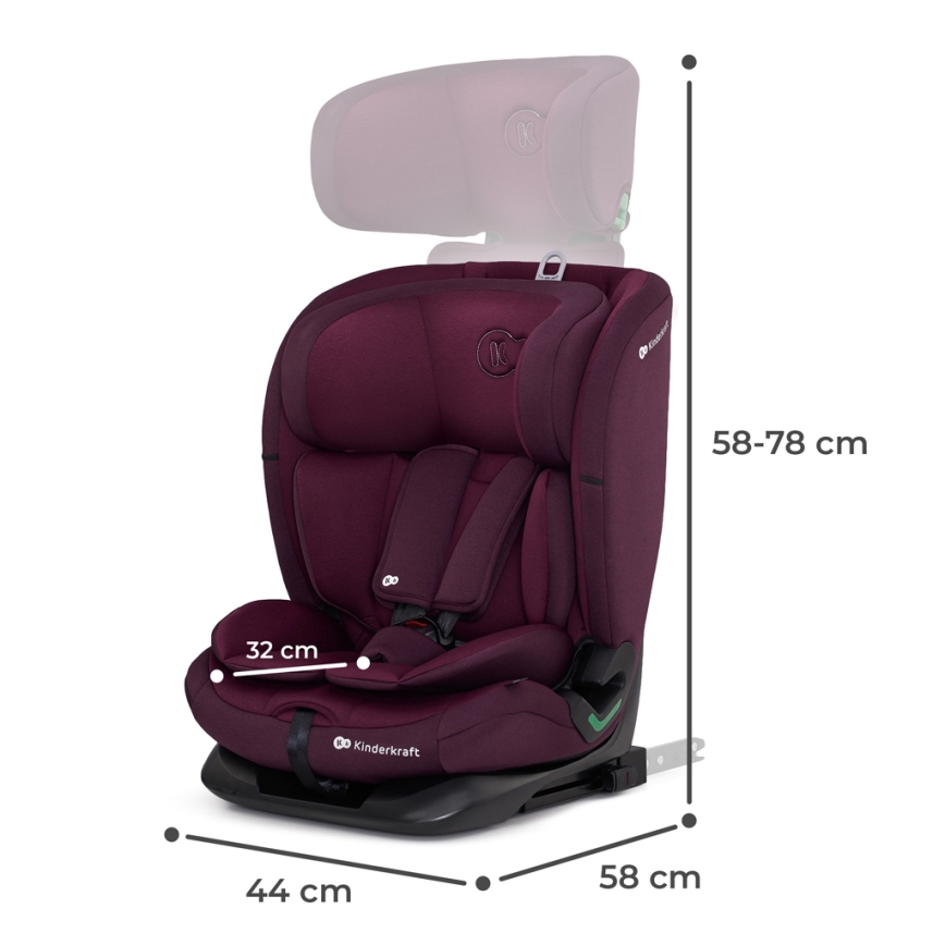 KINDERKRAFT - Car seat ONETO 3 i-Size (76-150 cm) + Isofix Cherry pearl