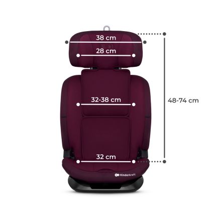 KINDERKRAFT - Car seat ONETO 3 i-Size (76-150 cm) + Isofix Cherry pearl