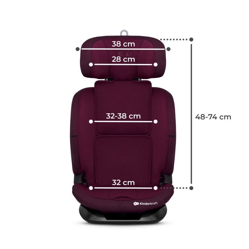 KINDERKRAFT - Car seat ONETO 3 i-Size (76-150 cm) + Isofix Cherry pearl