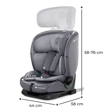 KINDERKRAFT - Car seat ONETO 3 i-Size (76-150 cm) + Isofix Cool grey