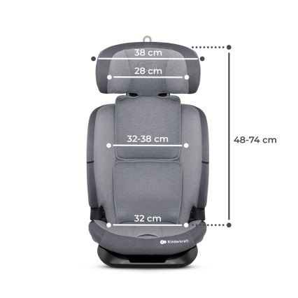 KINDERKRAFT - Car seat ONETO 3 i-Size (76-150 cm) + Isofix Cool grey
