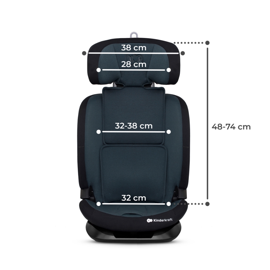 KINDERKRAFT - Car seat ONETO 3 i-Size (76-150 cm) + Isofix Graphite black