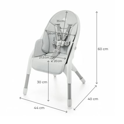 KINDERKRAFT - Children's dining chair 2in1 DINNLY grey