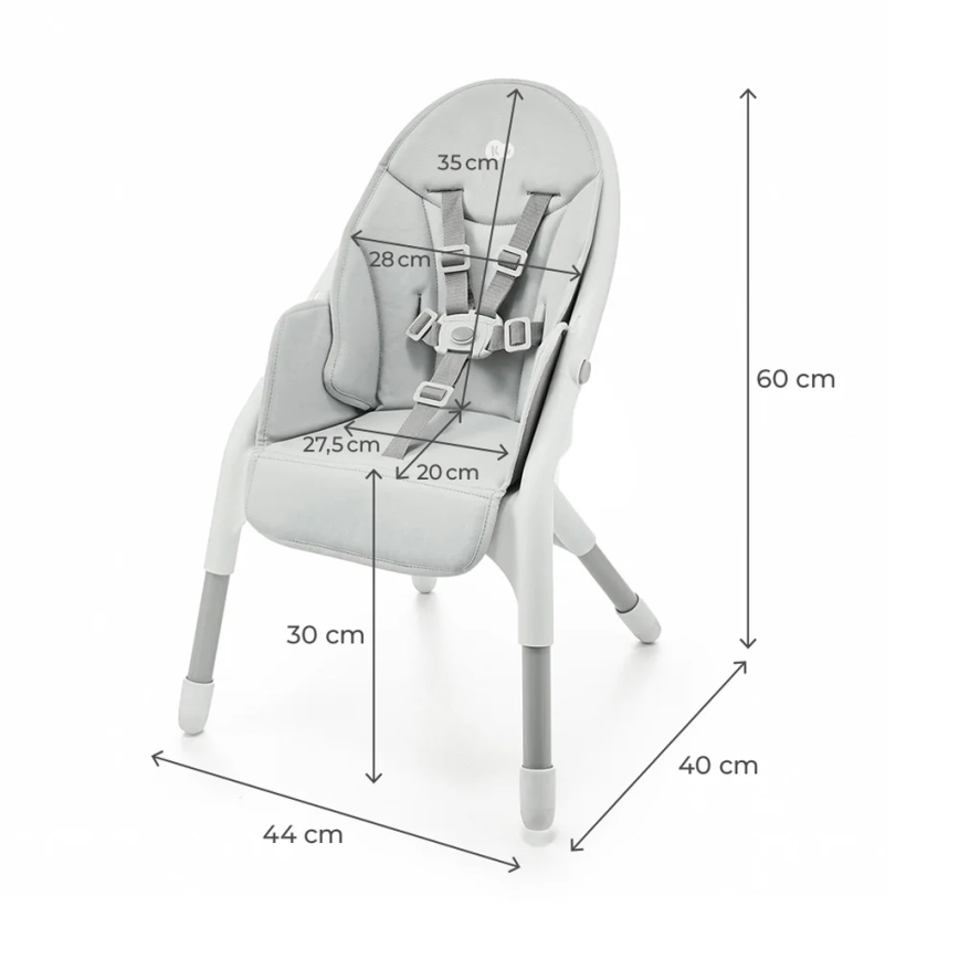KINDERKRAFT - Children's dining chair 2in1 DINNLY grey