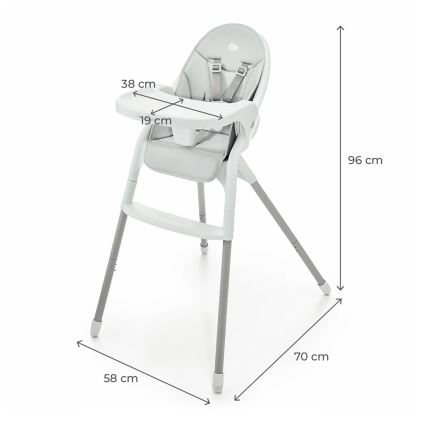 KINDERKRAFT - Children's dining chair 2in1 DINNLY grey