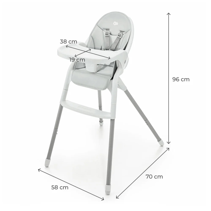 KINDERKRAFT - Children's dining chair 2in1 DINNLY grey