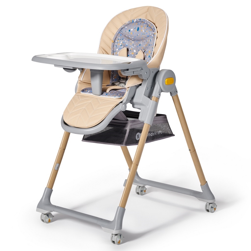 KINDERKRAFT - Children's dining chair 2in1 LASTREE beige/grey