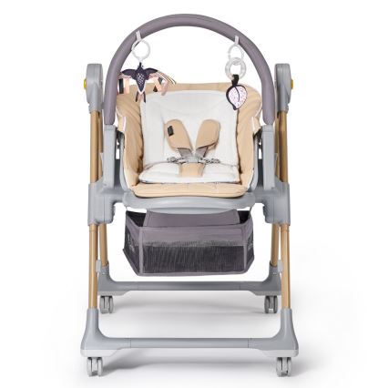 KINDERKRAFT - Children's dining chair 2in1 LASTREE beige/grey