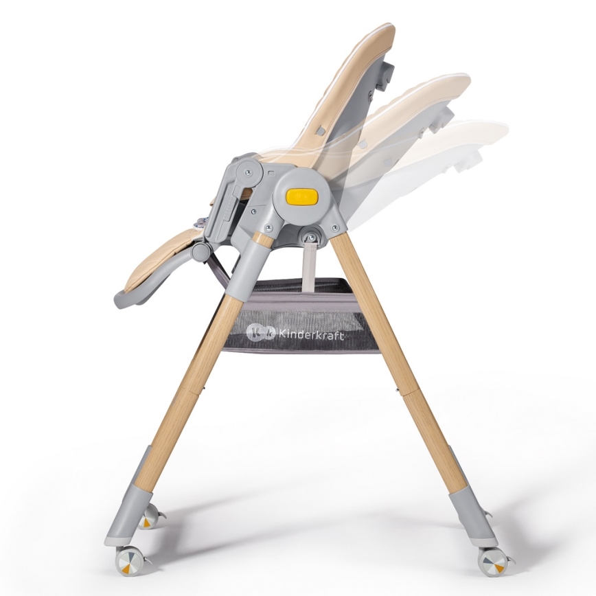 KINDERKRAFT - Children's dining chair 2in1 LASTREE beige/grey