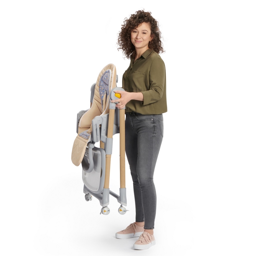 KINDERKRAFT - Children's dining chair 2in1 LASTREE beige/grey