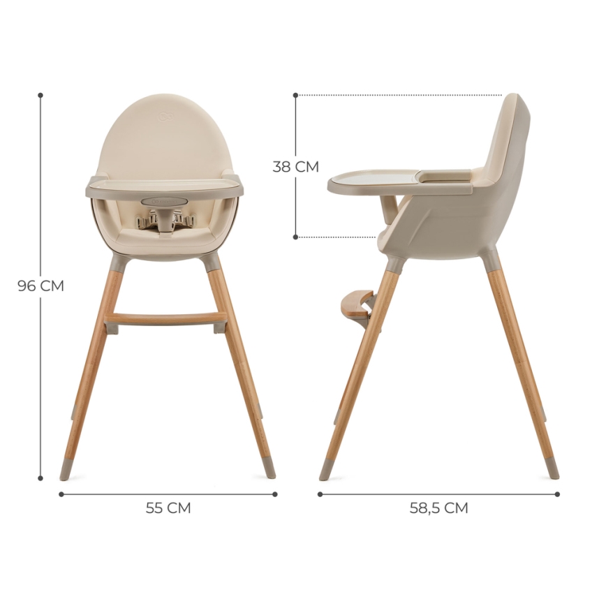 KINDERKRAFT - Children's dining chair 2v1 FINI2 beech/beige