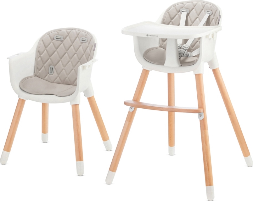 KINDERKRAFT - Children's dining chair 2v1 SIENNA beech/grey