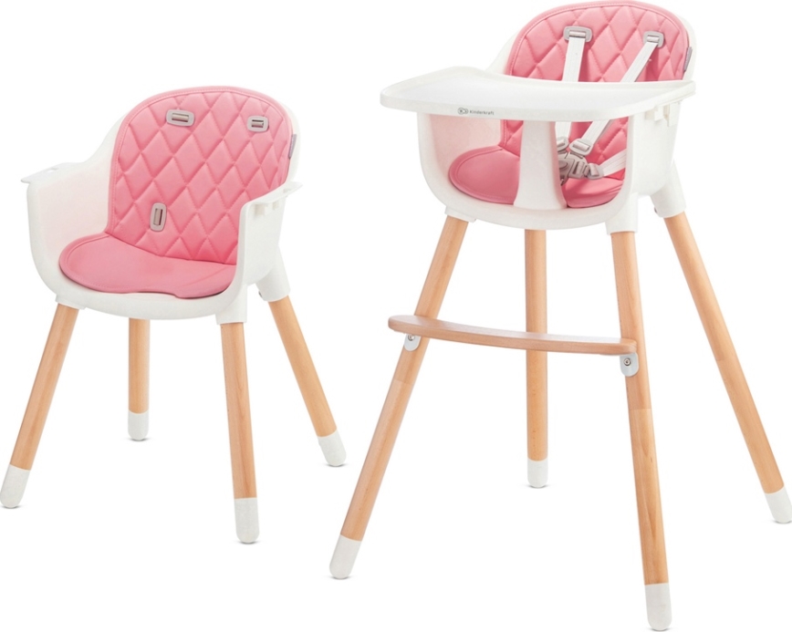 KINDERKRAFT - Children's dining chair 2v1 SIENNA beech/pink