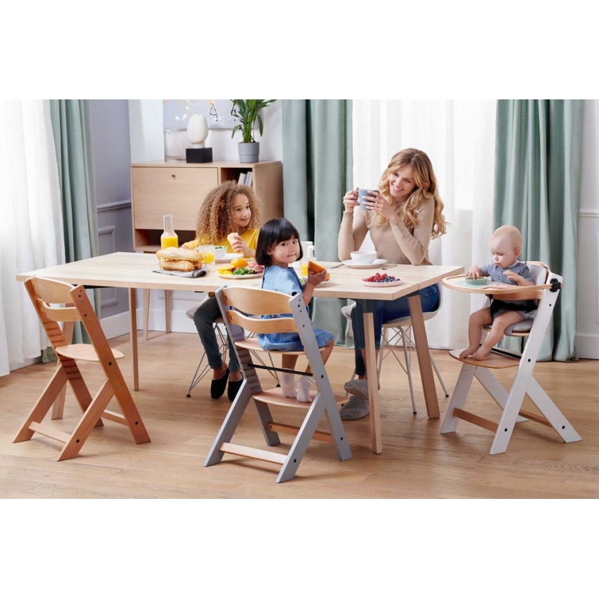 KINDERKRAFT - Children's dining chair ENOCK with cushions grey/white