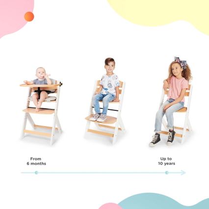 KINDERKRAFT - Children's dining chair ENOCK with cushions grey/white