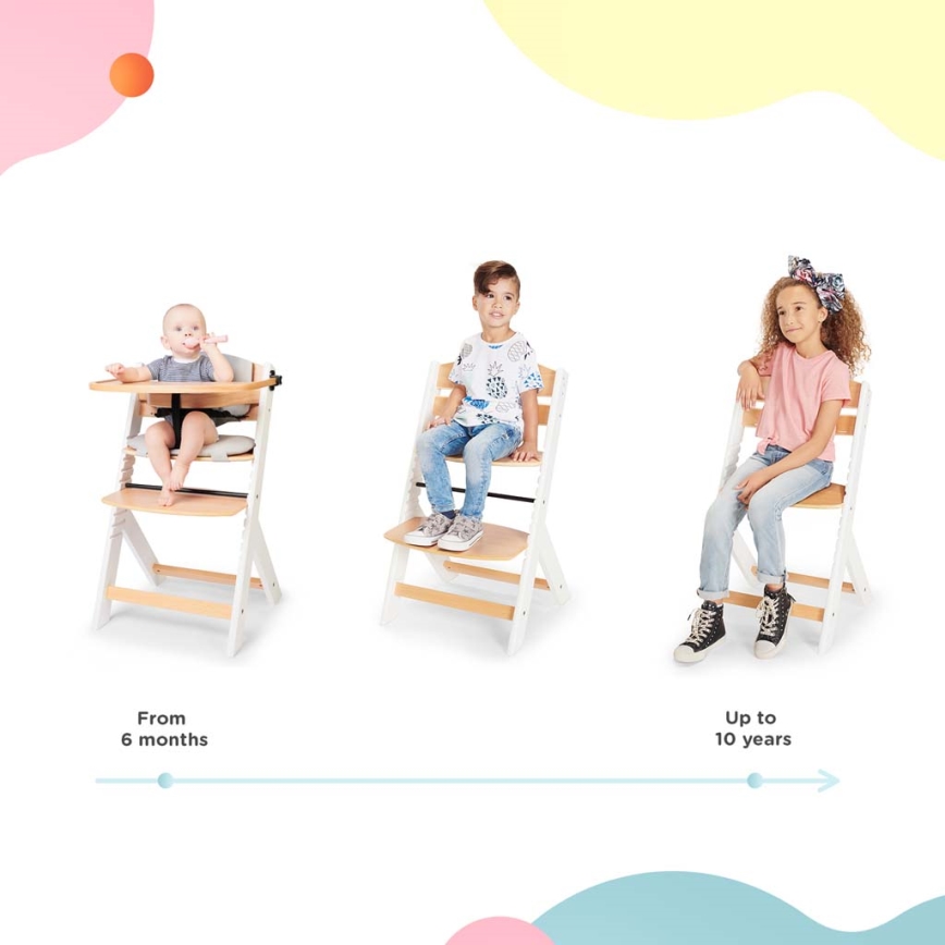 KINDERKRAFT - Children's dining chair ENOCK with cushions grey/white