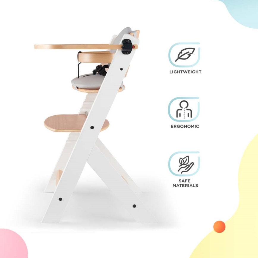 KINDERKRAFT - Children's dining chair ENOCK with cushions grey/white