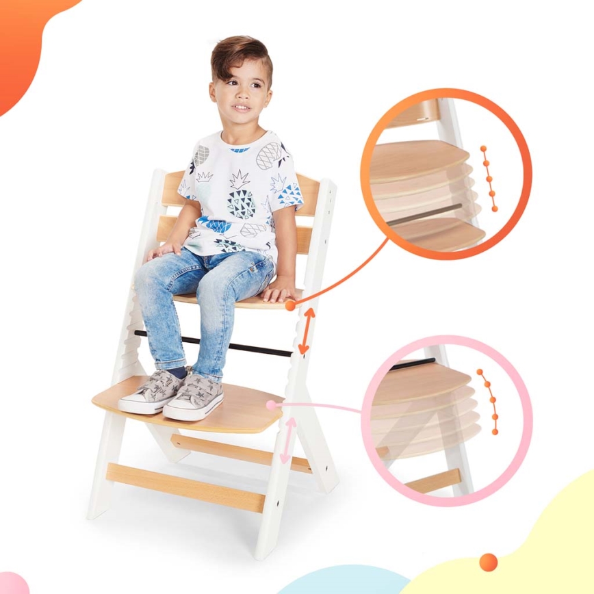 KINDERKRAFT - Children's dining chair ENOCK with cushions grey/white