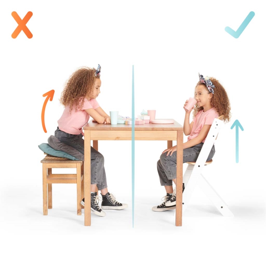 KINDERKRAFT - Children's dining chair ENOCK with cushions grey/white
