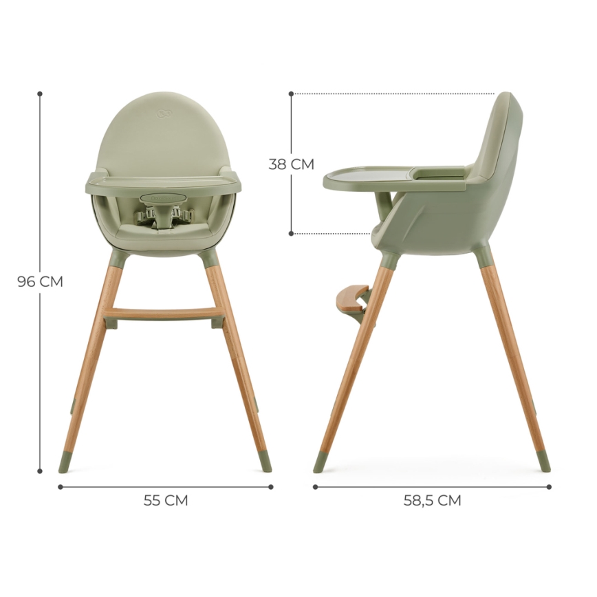 KINDERKRAFT - Children's dining chair FINI2 beech/grey