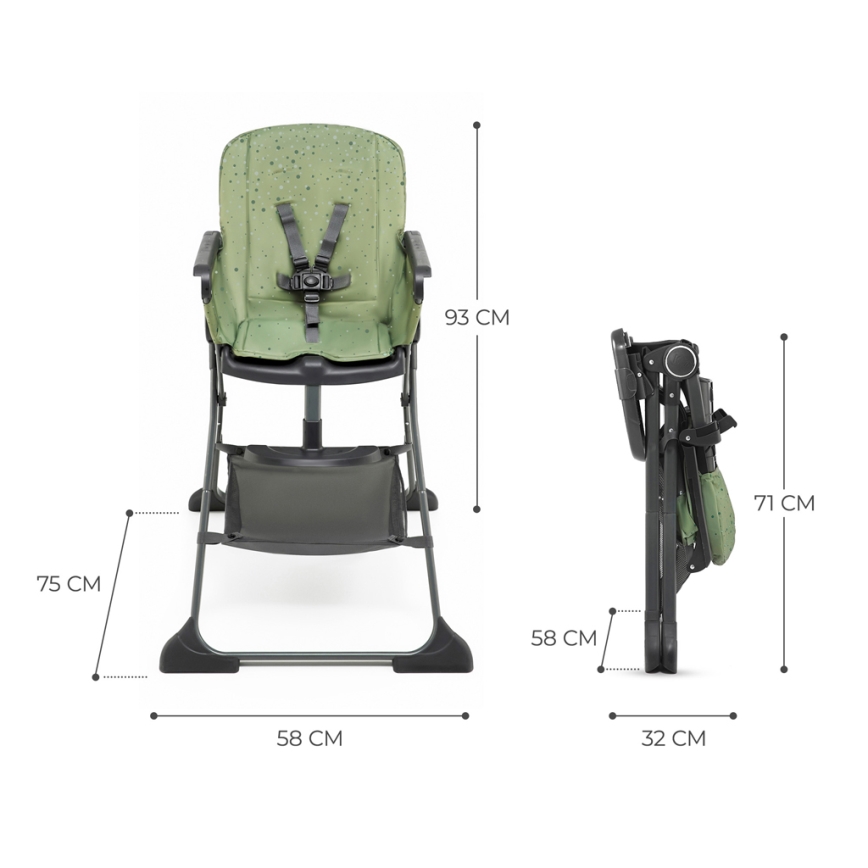 KINDERKRAFT - Children's dining chair FOLDEE green