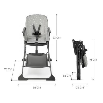 KINDERKRAFT - Children's dining chair FOLDEE grey