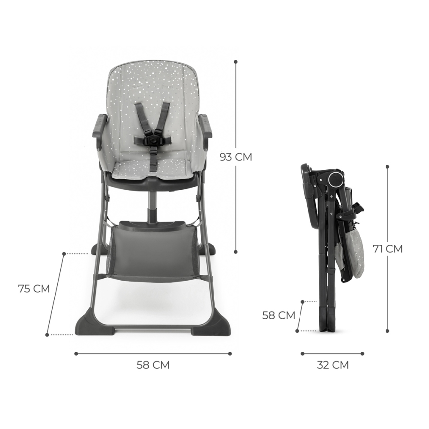 KINDERKRAFT - Children's dining chair FOLDEE grey
