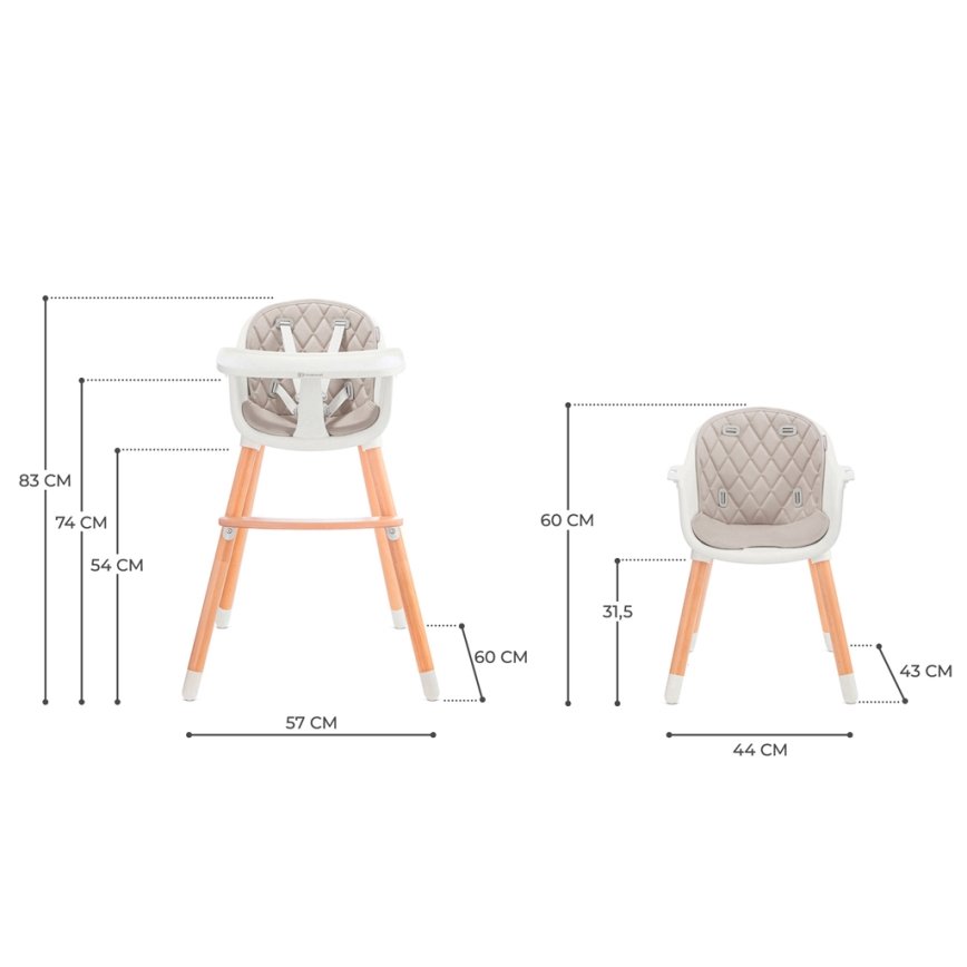 KINDERKRAFT - Children's dining chair SIENNA beech/grey