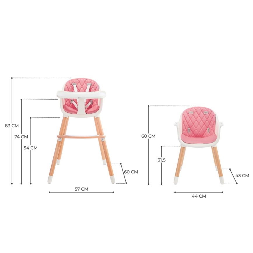 KINDERKRAFT - Children's dining chair SIENNA beech/pink