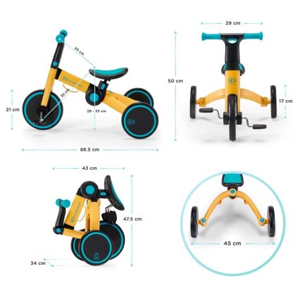 KINDERKRAFT - Children's push bike 3in1 4TRIKE pink