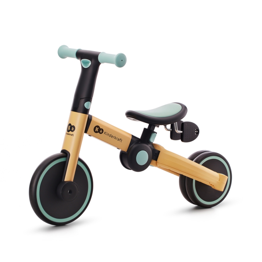 KINDERKRAFT - Children's push bike 3in1 4TRIKE yellow/mint