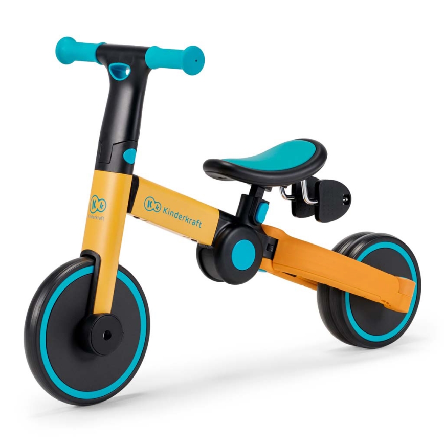 KINDERKRAFT - Children's push bike 3in1 4TRIKE yellow/turquoise