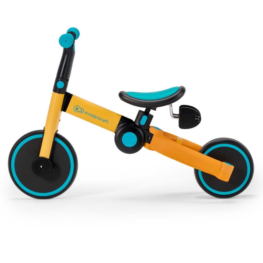 KINDERKRAFT - Children's push bike 3in1 4TRIKE yellow/turquoise