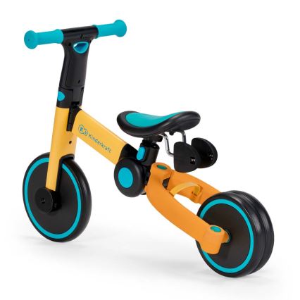 KINDERKRAFT - Children's push bike 3in1 4TRIKE yellow/turquoise