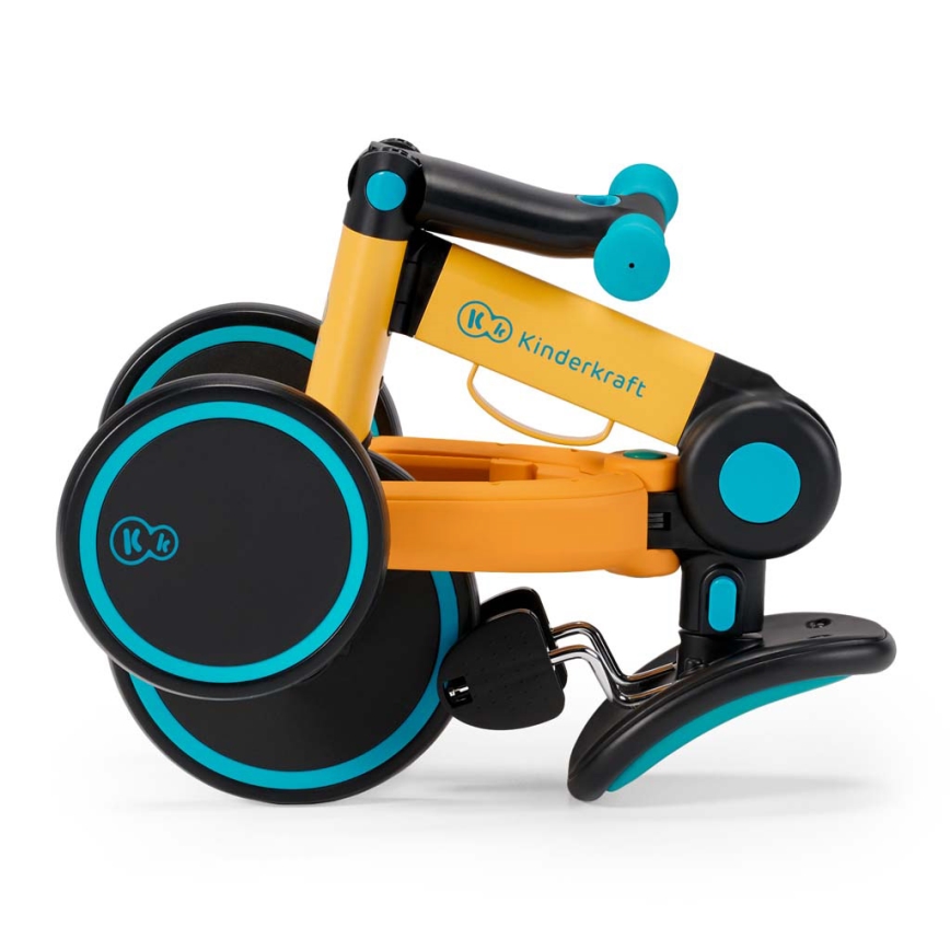 KINDERKRAFT - Children's push bike 3in1 4TRIKE yellow/turquoise
