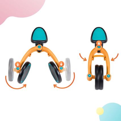 KINDERKRAFT - Children's push bike 3in1 4TRIKE yellow/turquoise