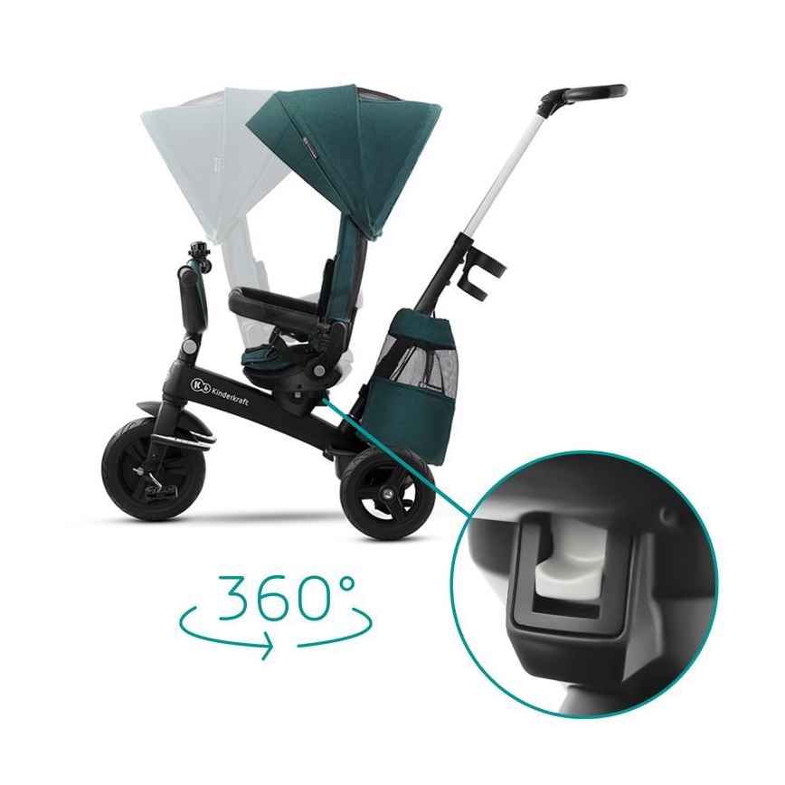 KINDERKRAFT - Children's tricycle 5in1 EASYTWIST green/black