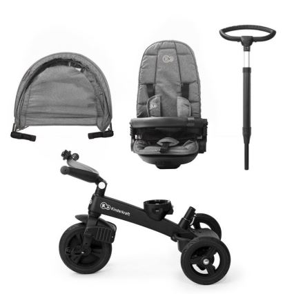 KINDERKRAFT - Children's tricycle 5in1 EASYTWIST grey/black