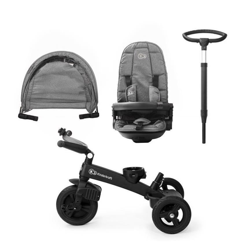 KINDERKRAFT - Children's tricycle 5in1 EASYTWIST grey/black