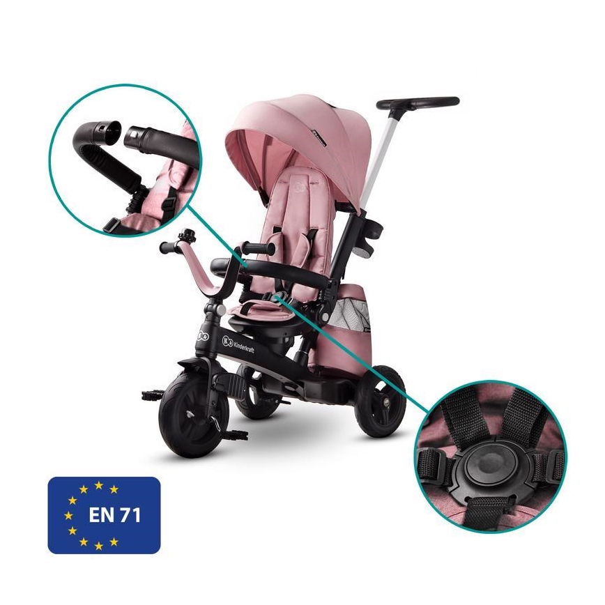 KINDERKRAFT - Children's tricycle 5in1 EASYTWIST pink/black