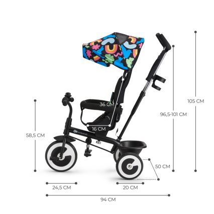 KINDERKRAFT - Children's tricycle ASTON Happy shapes